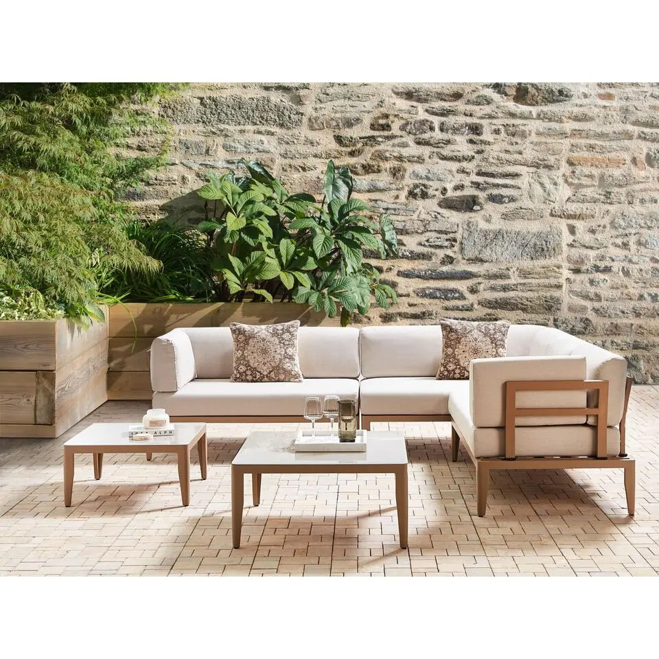 RIMA III - Loungeset voor 6 - Lichtbeige - Aluminium