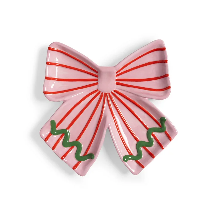 &klevering - Ribbon Dekoschale, 22 x 22 cm, pink / rot