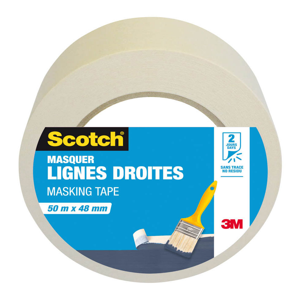 Adhésif de masquage Scotch ligne droite beige