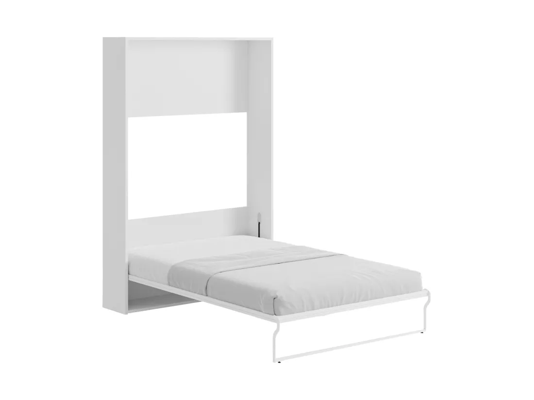 Lit escamotable 140 x 200 cm - Ouverture verticale manuelle - Blanc - MALINA II