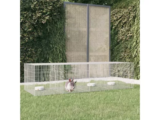 Cage à lapin 4 panneaux 217x79x54 cm Fer galvanisé