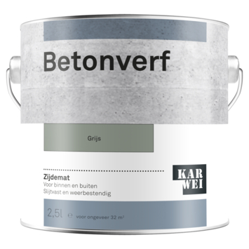 Karwei betonverf zijdemat grijs 2,5 liter