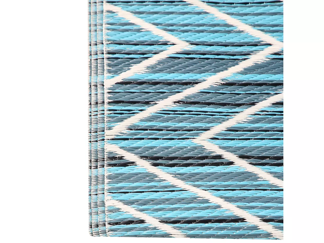 Tapis extérieur bleu à motif zigzag 120 x 180 cm BALOTRA
