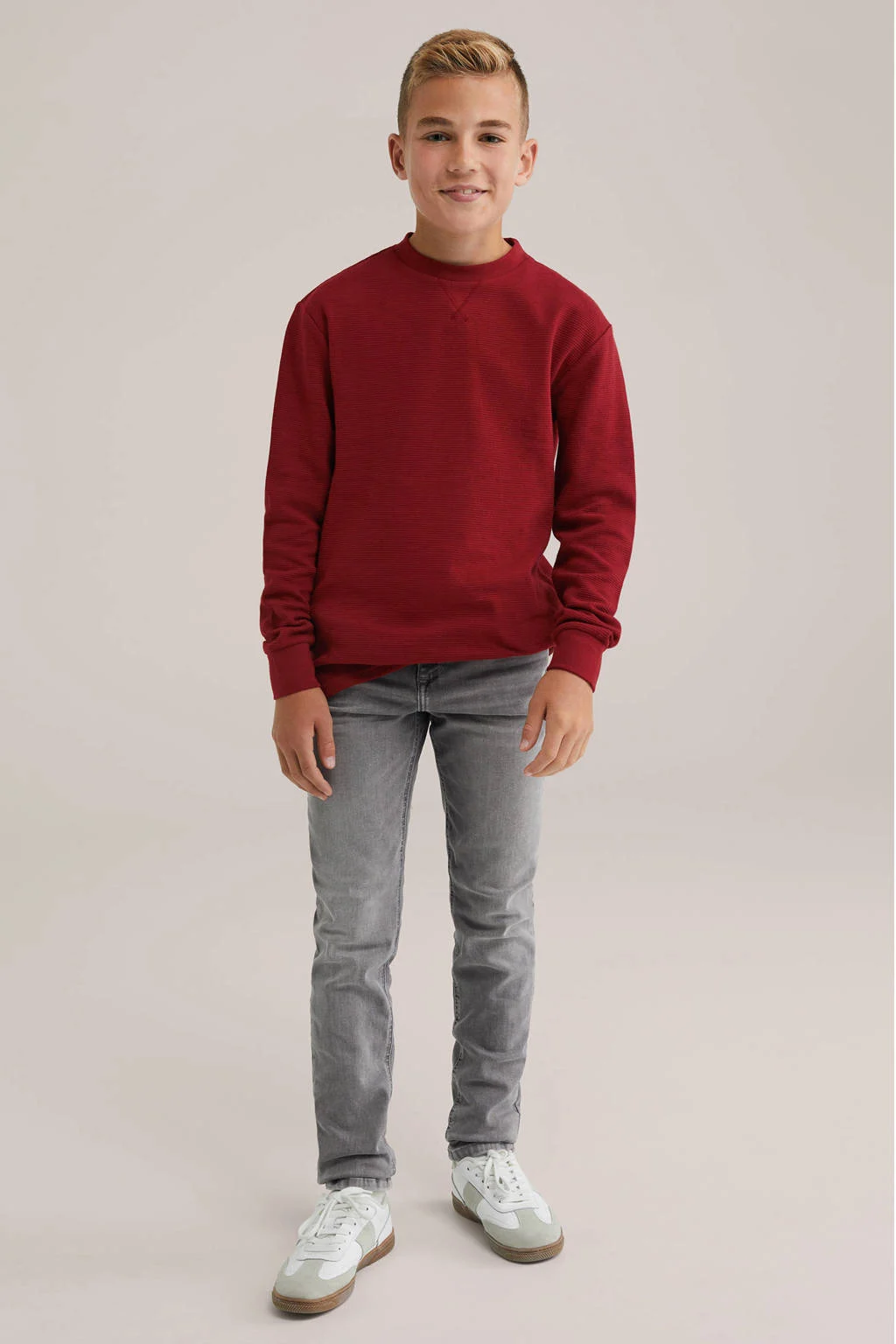 WE Fashion Blue Ridge sweater donkerrood