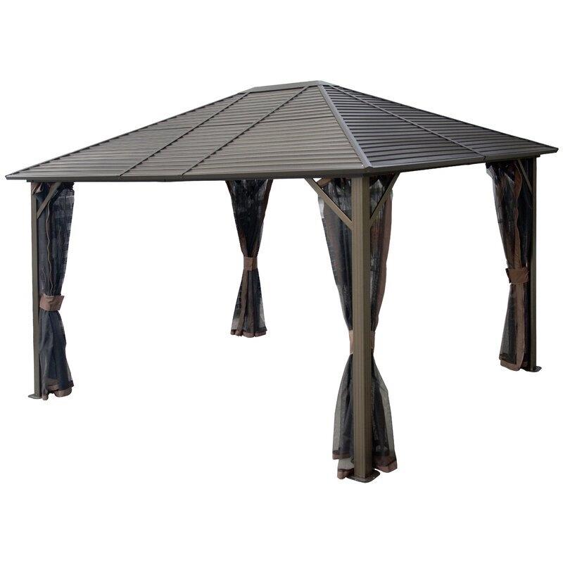 Gazebo de alumínio para pátio Windermere, 3,65 m de largura x 3 m de profundidade