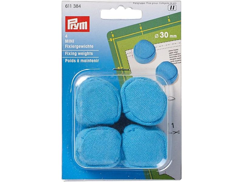 Prym Fixier-Gewichte MINI Blau, 30 mm Nützliche Helfer beim Zuschnitt von Schnittmustern und Stoffen
