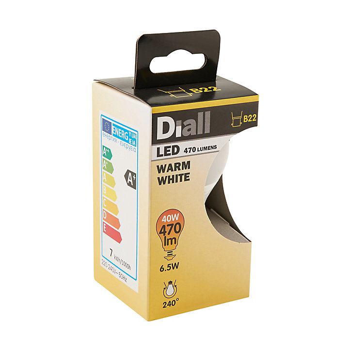 Ampoule LED Diall GLS B22 9,7W=60W blanc chaud