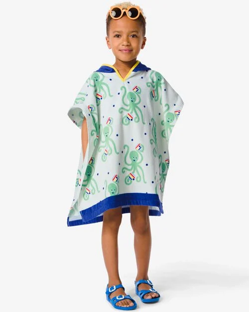 poncho de plage enfant 60x60 pieuvre