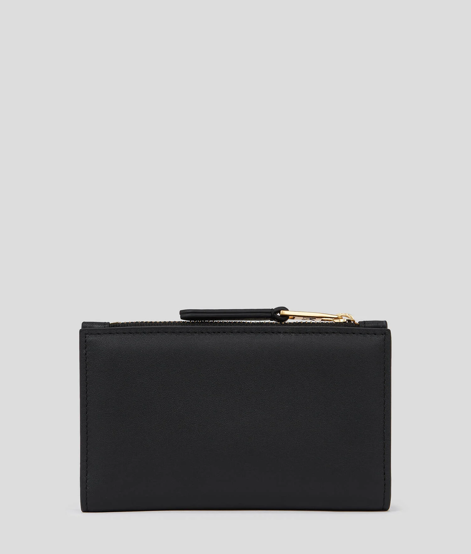 PORTEFEUILLE À DEUX VOLETS MINCE K/SIGNATURE - Noir/Or