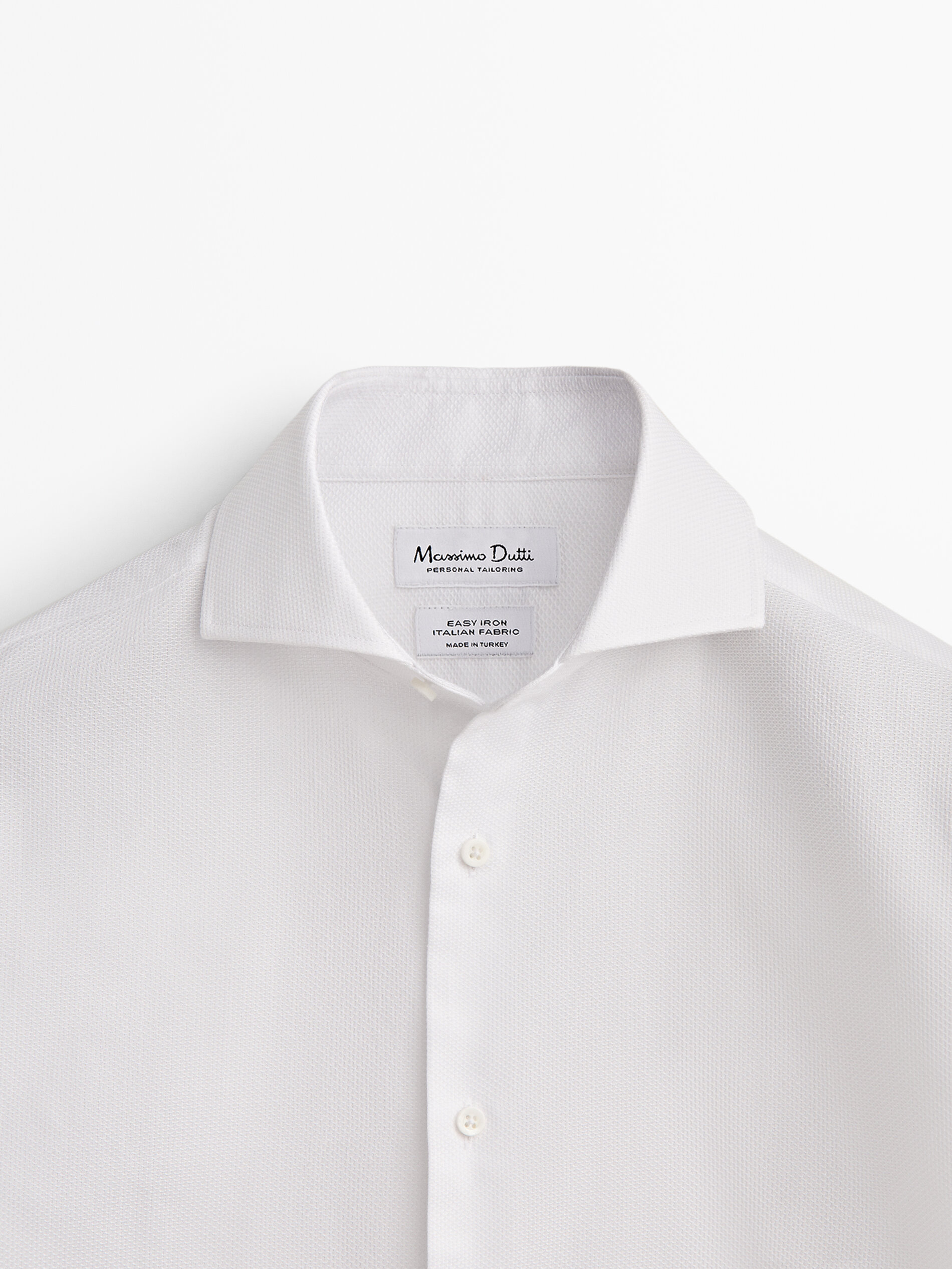 Camisa estruturada Dobby Easy Iron Slim Fit - BRANCA