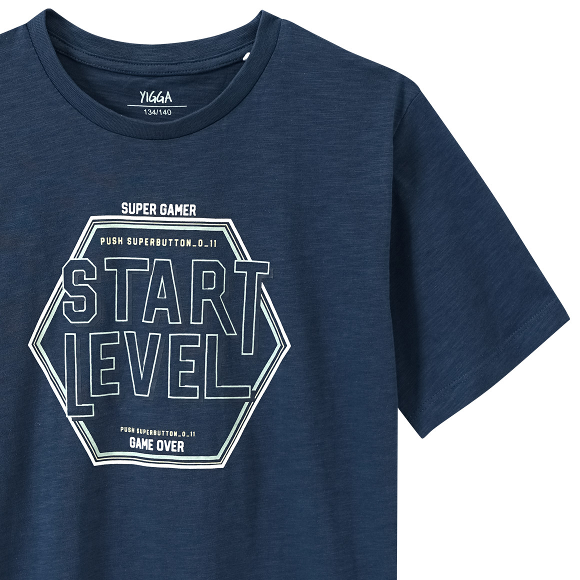 Yigga Jungen T-Shirt mit Gaming-Print dunkelblau