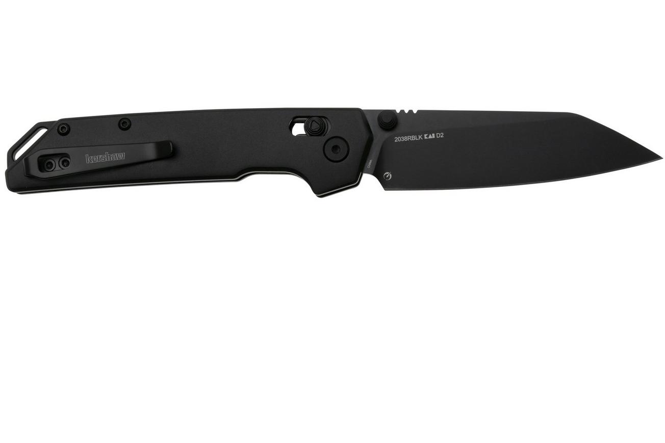 Kershaw Iridium Reverse Tanto 2038RBLK Black D2, Black Aluminium, zakmes
