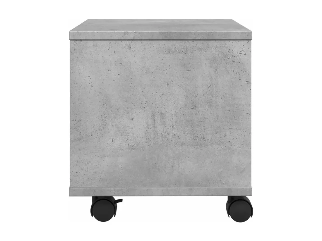 Support d'imprimante avec roulettes gris béton 41x32x34,5 cm