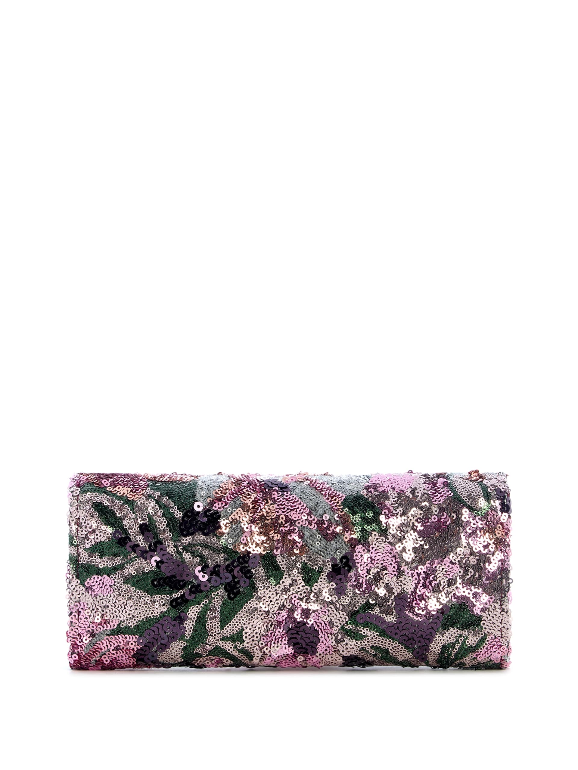 Clutch Elsie de cetim com lantejoulas