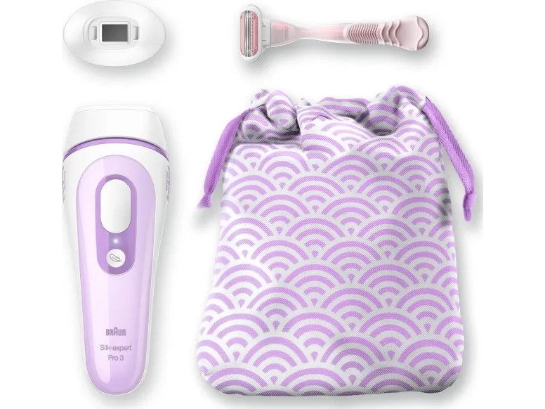 Braun Silk-expert Pro 3 PL3132 - Hårfjerningssystem - hvid/lilla - med Venus Divine barbermaskine