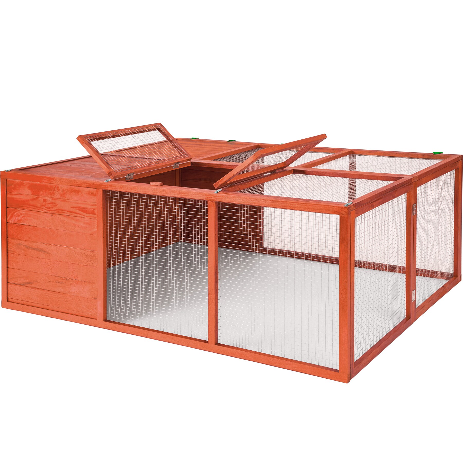 tectake® Hasenstall, aus Holz, faltbar, 159 x 109 x 55 cm