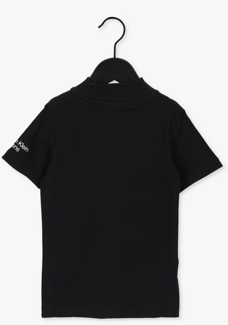 CALVIN KLEIN zwarte calvin klein t-shirt mock neck rib top
