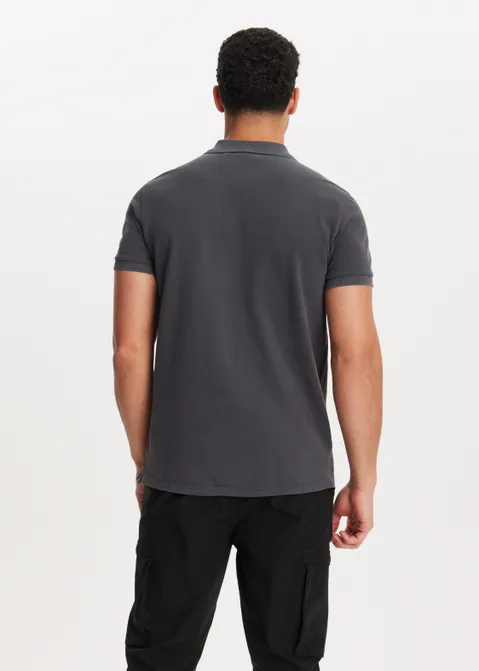 Polo met logo print antraciet (ANTRA)