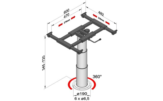 Liftsäule mit x/y Verschiebung und Verdrehung
