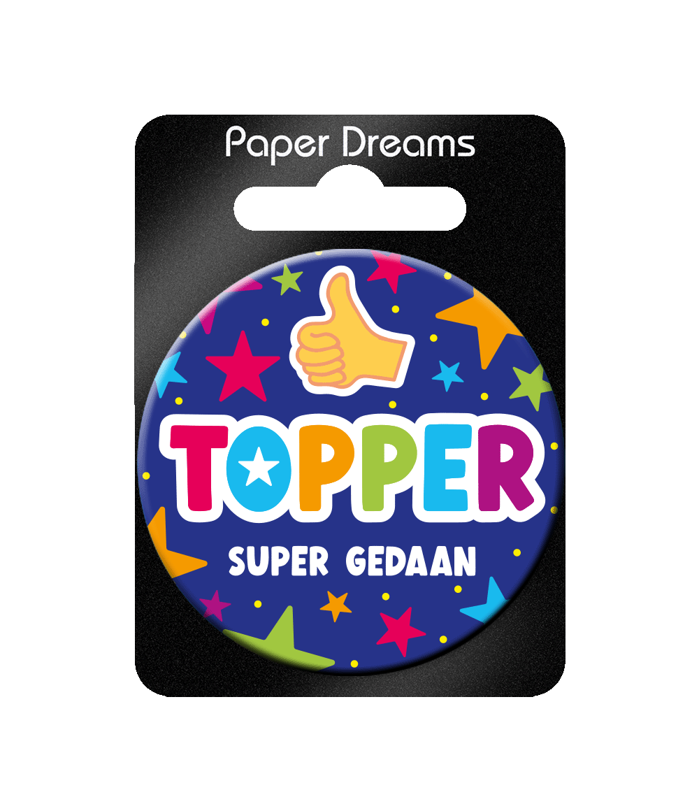 Donkerblauwe Button Topper 5,5cm