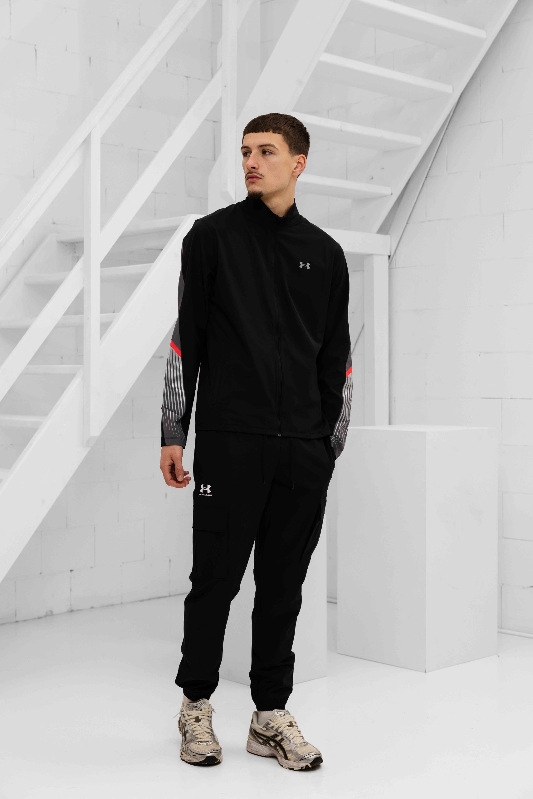 Under Armour Velociti Storm Jack Heren Zwart/Roze