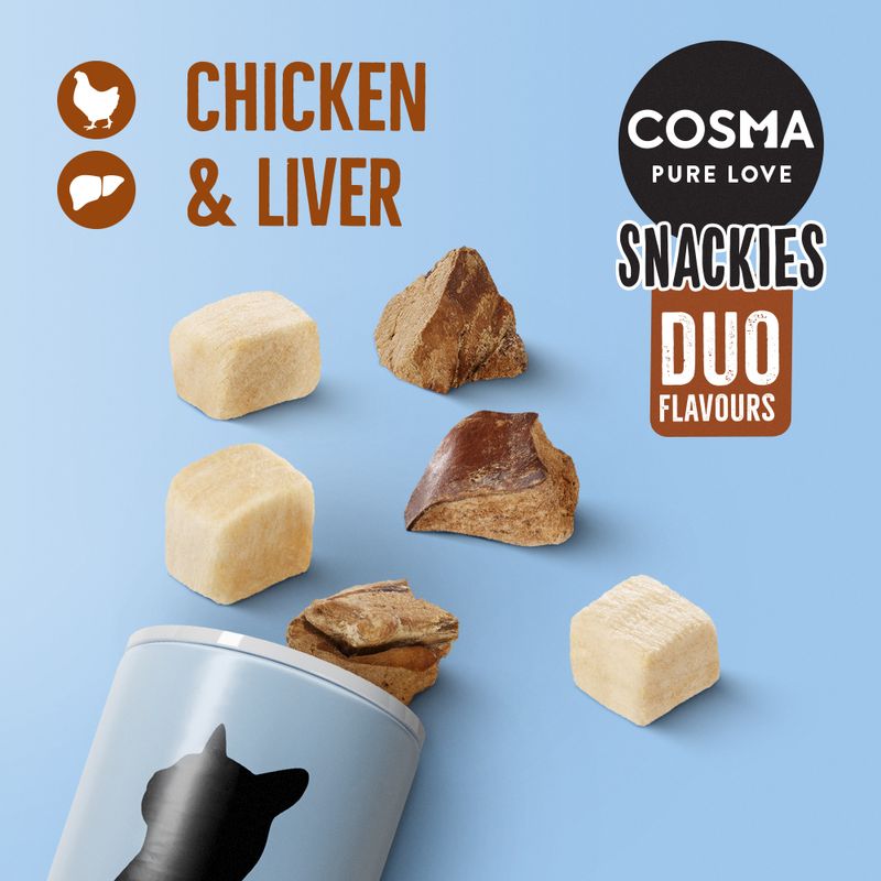 Friandises lyophilisées  Cosma Snackies DUO 2 en 1