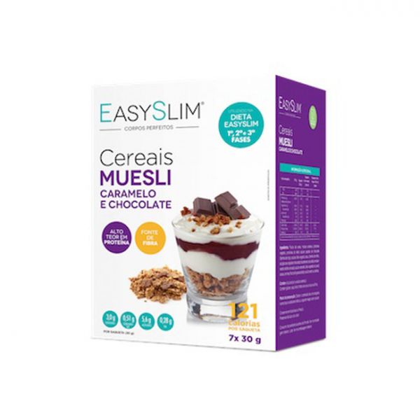 Farmodiética Easy Slim Muesli Cereais Caramelo e Chocolate 7x 30g
