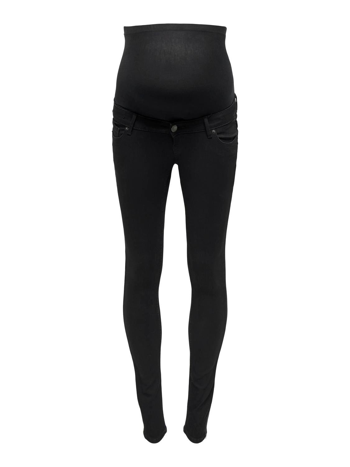 OLMBELLY Mittlere Taille Skinny Fit Jeans Black Denim
