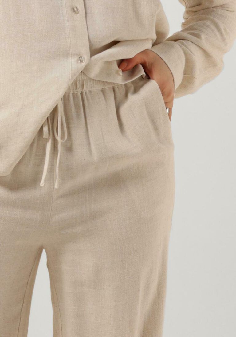 SELECTED FEMME beige selected femme wijde broek slfviva-gulia hw long linen pant noos