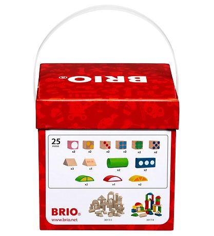 BRIO Bauklötzer m. Muster - 25 Teile - Bunt 30112