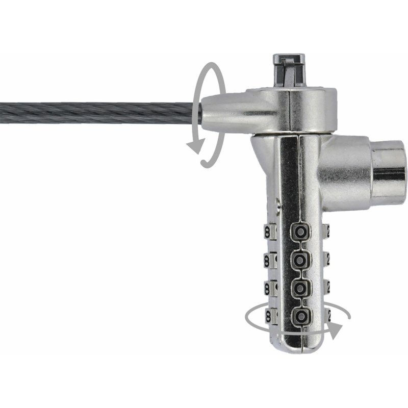 DICOTA D30887 câble antivol Noir, Acier inoxydable 2 m