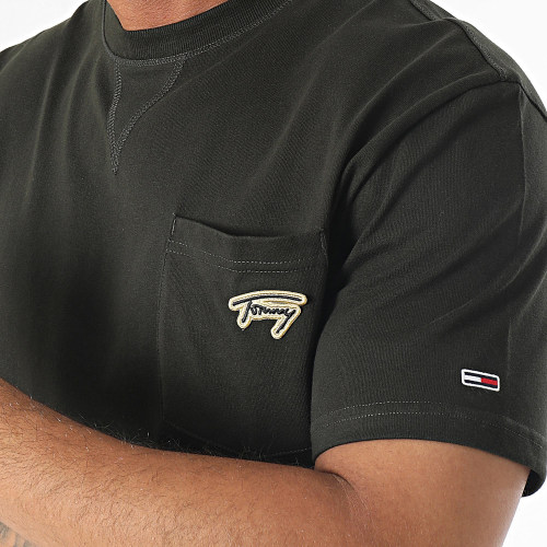 Tee Shirt Poche Classic Signature 7820 Vert Kaki Foncé