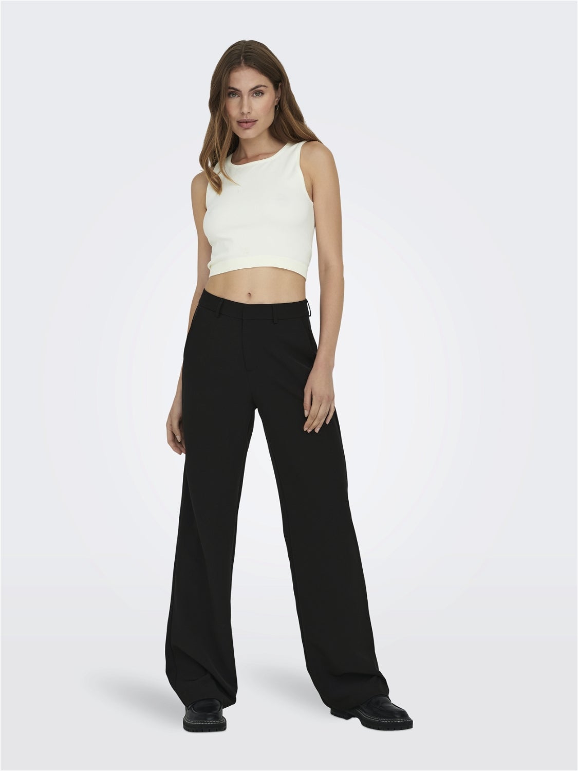 ONLBERRY Hohe Taille Weiter Beinschnitt Hose mit weitem Beinschnitt Black