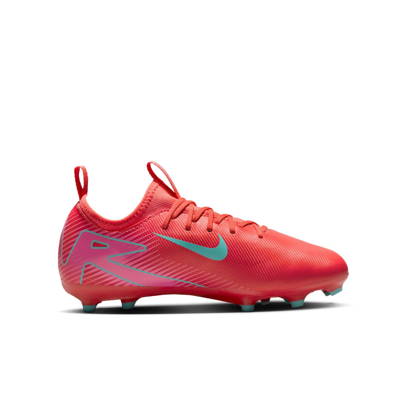 Nike Zoom Mercurial Vapor 16 Academy Gras / Kunstgras Voetbalschoenen (MG) Kids Rood Turquoise Roze