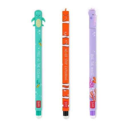 Legami Unterwasser Set mit 3 löschbaren Gelstiften - Erasable Pen