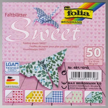 Folia Faltblätter Sweet 10 x 10 cm, 50 Blatt