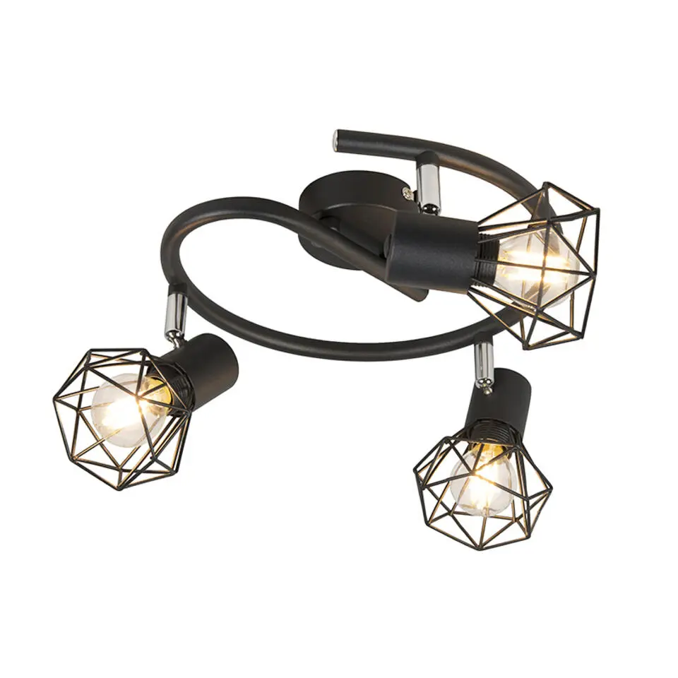 Qazqa opbouwspots mosh zwart e14