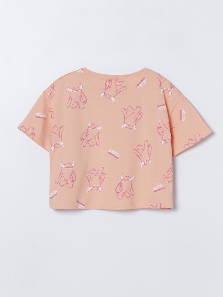 Conjunto com 2 pijamas estampados - Cor pêssego