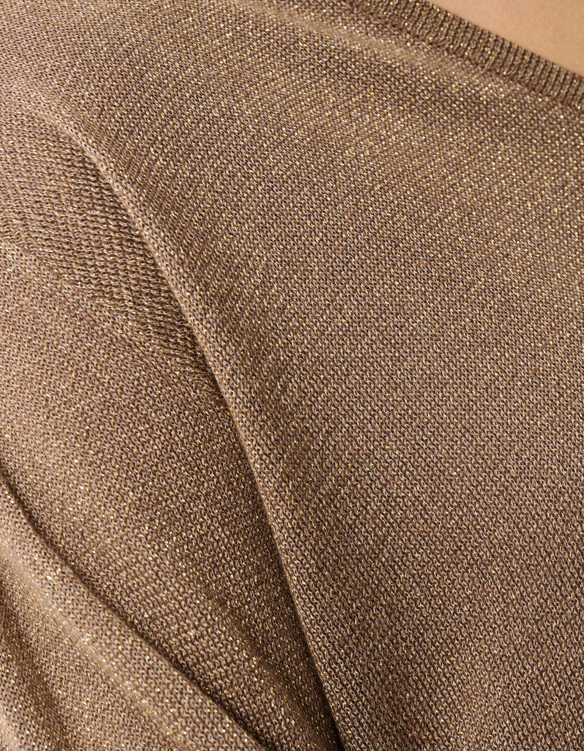Glitter V-hals Trui Bruin
