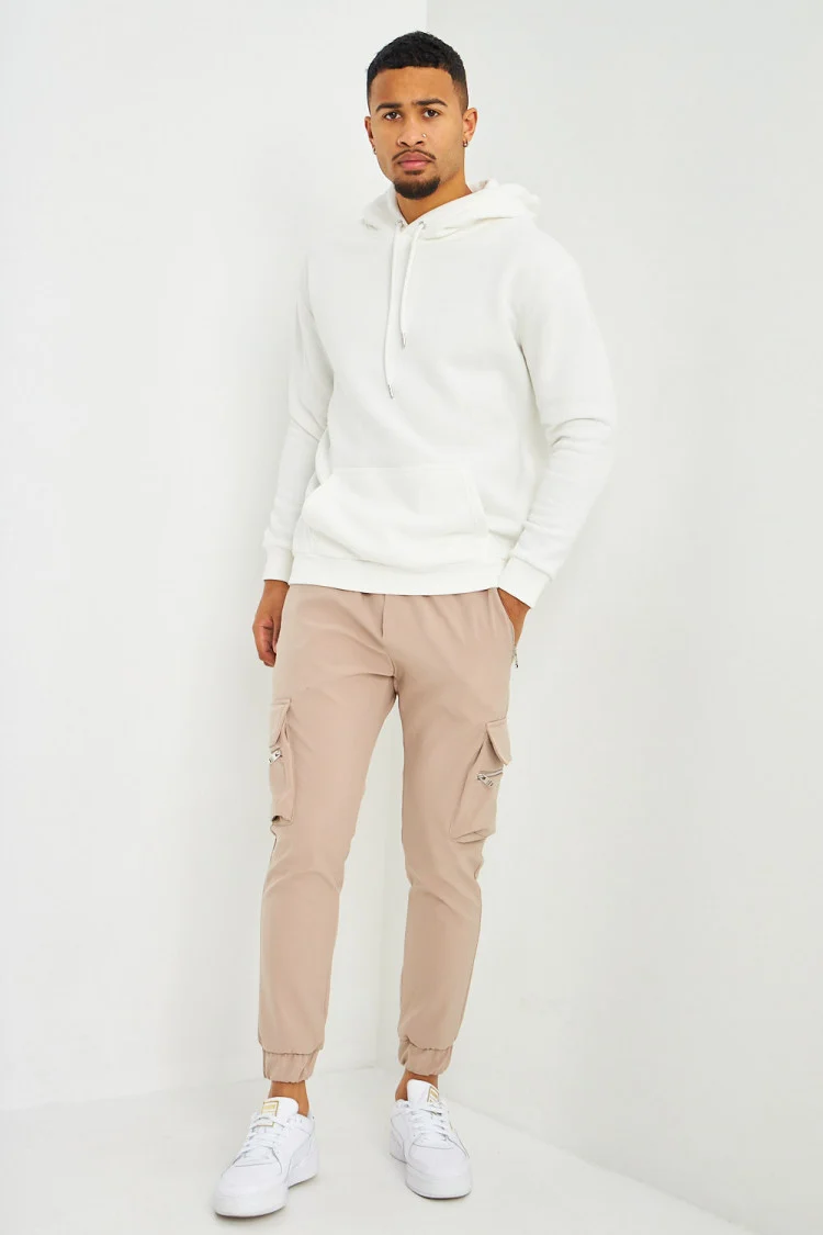 Sweat blanc à capuche Brentiny