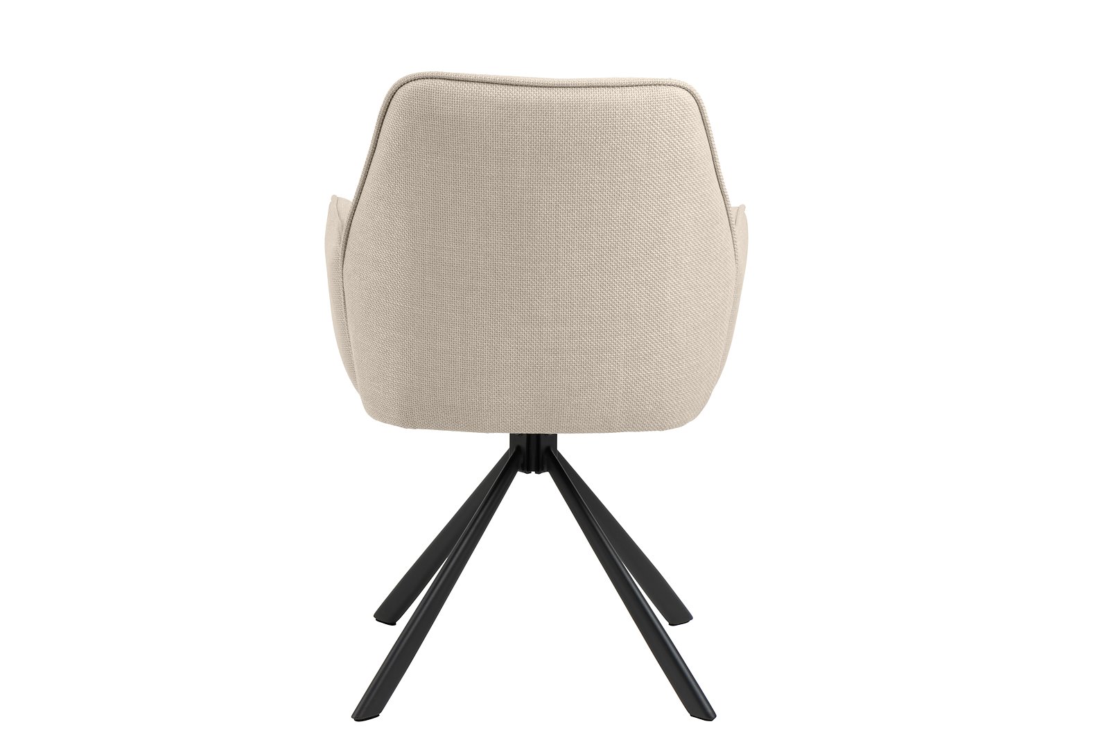 Glenda spisestol med arm Tekstil Basel 24 Beige med sortlakkert stålben