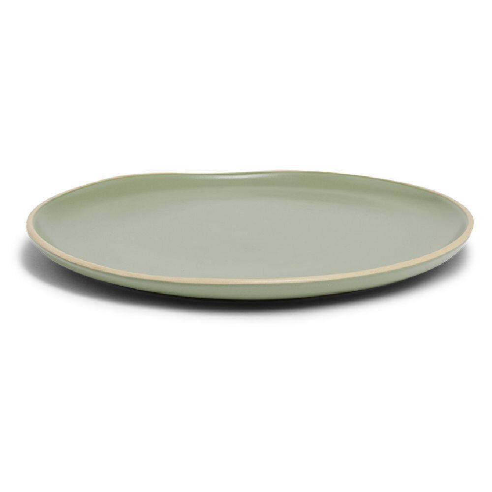 Assiette plate en faïence vert Ø27xH1,7cm