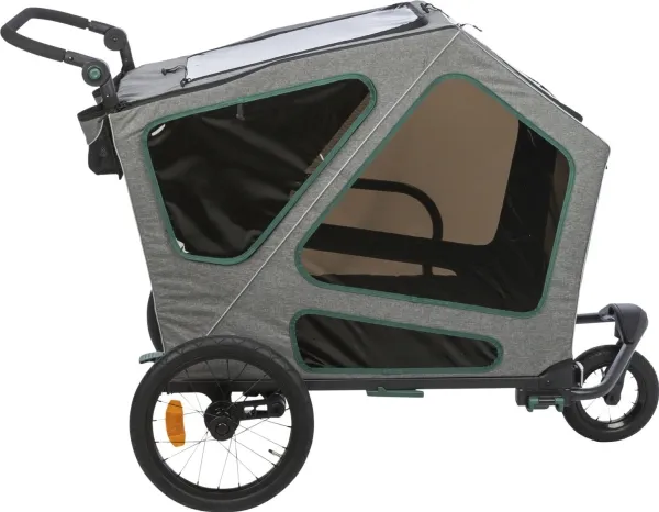 Trixie Bicycle trailer, M: 71 × 95 × 85/138 cm, grey/sage