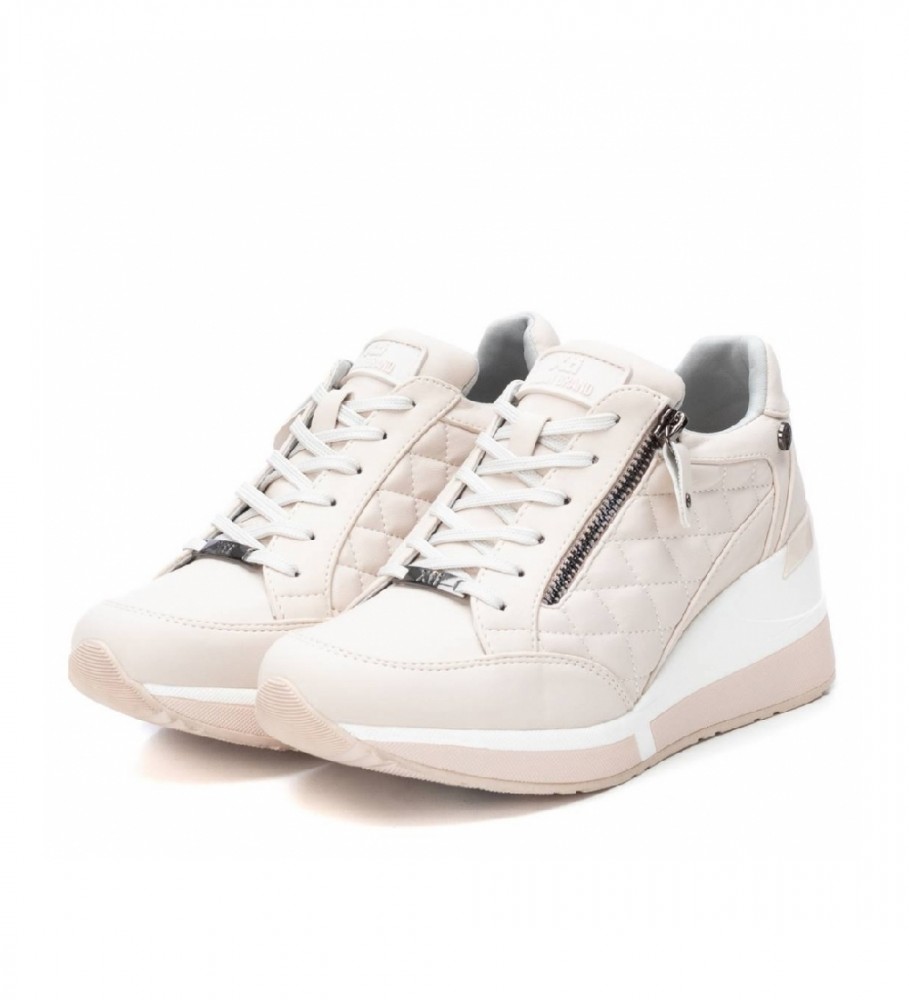 Tênis Xti 140063 bege - Altura do salto: 7 cm -
