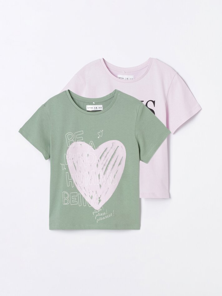 Pacote com 2 camisetas estampadas - Rosa Vigore