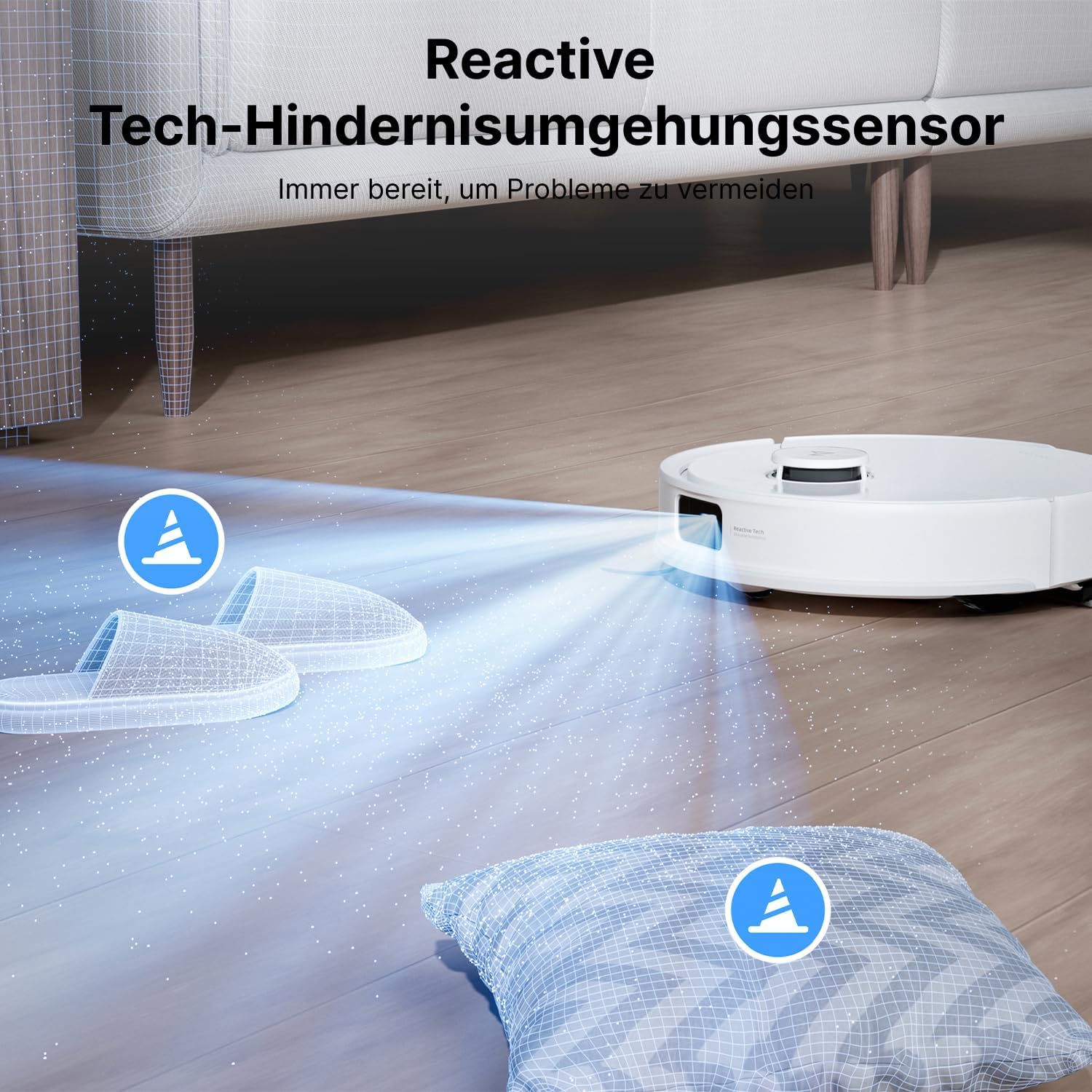roborock Q10 X5+ Saugroboter mit Wischfunktion, Auto-Entleerungsstation für 7 Wochen,10000 Pa Saugkraft, Dual Anti-Tangle System, intelligente Hindernisvermeidung, PreciSense-LiDAR Navigation, Weiß