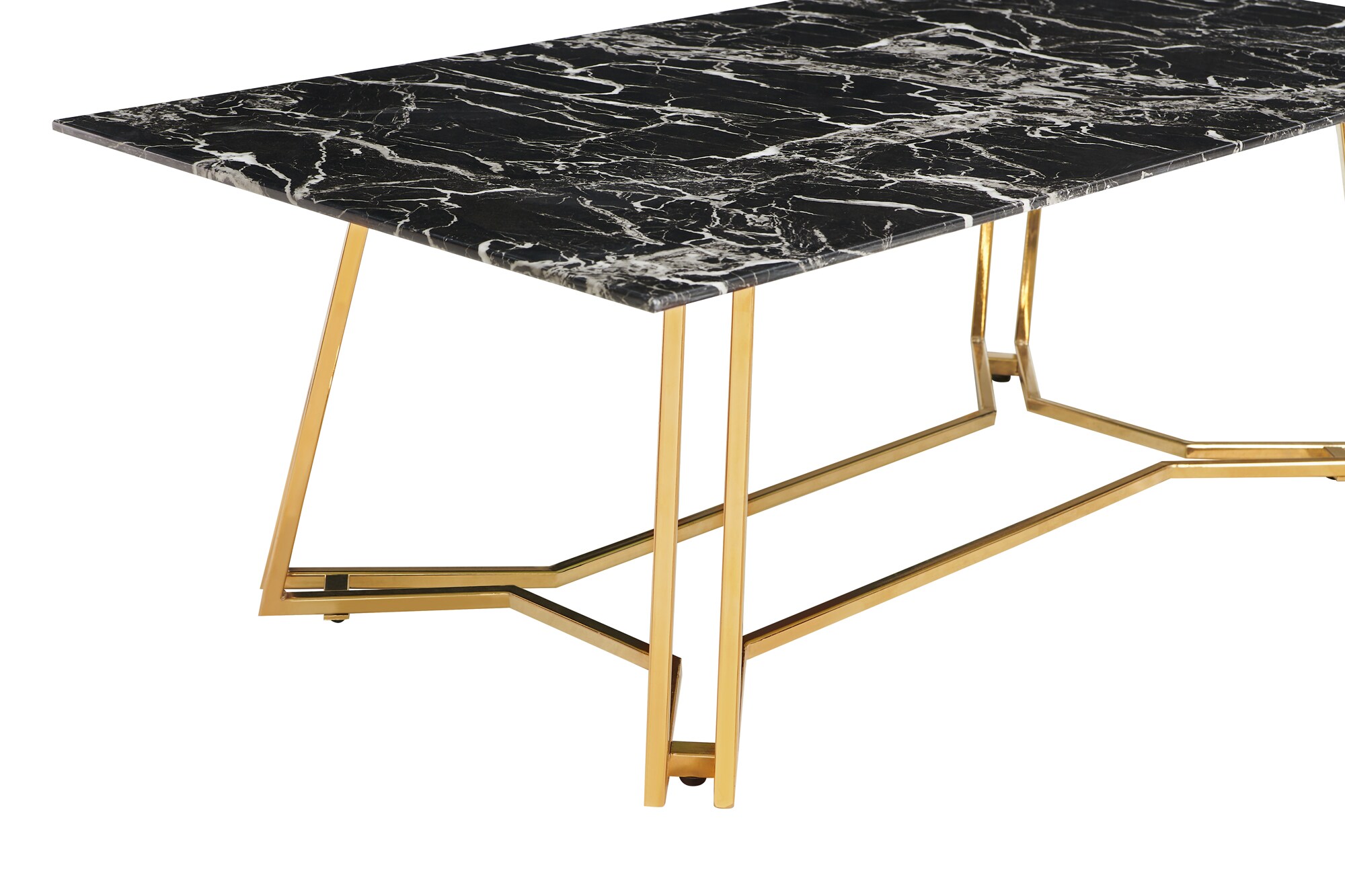 Couchtisch 110x60 Glastisch schwarz Gold Beistelltisch Wohnzimmer Sofa Tisch