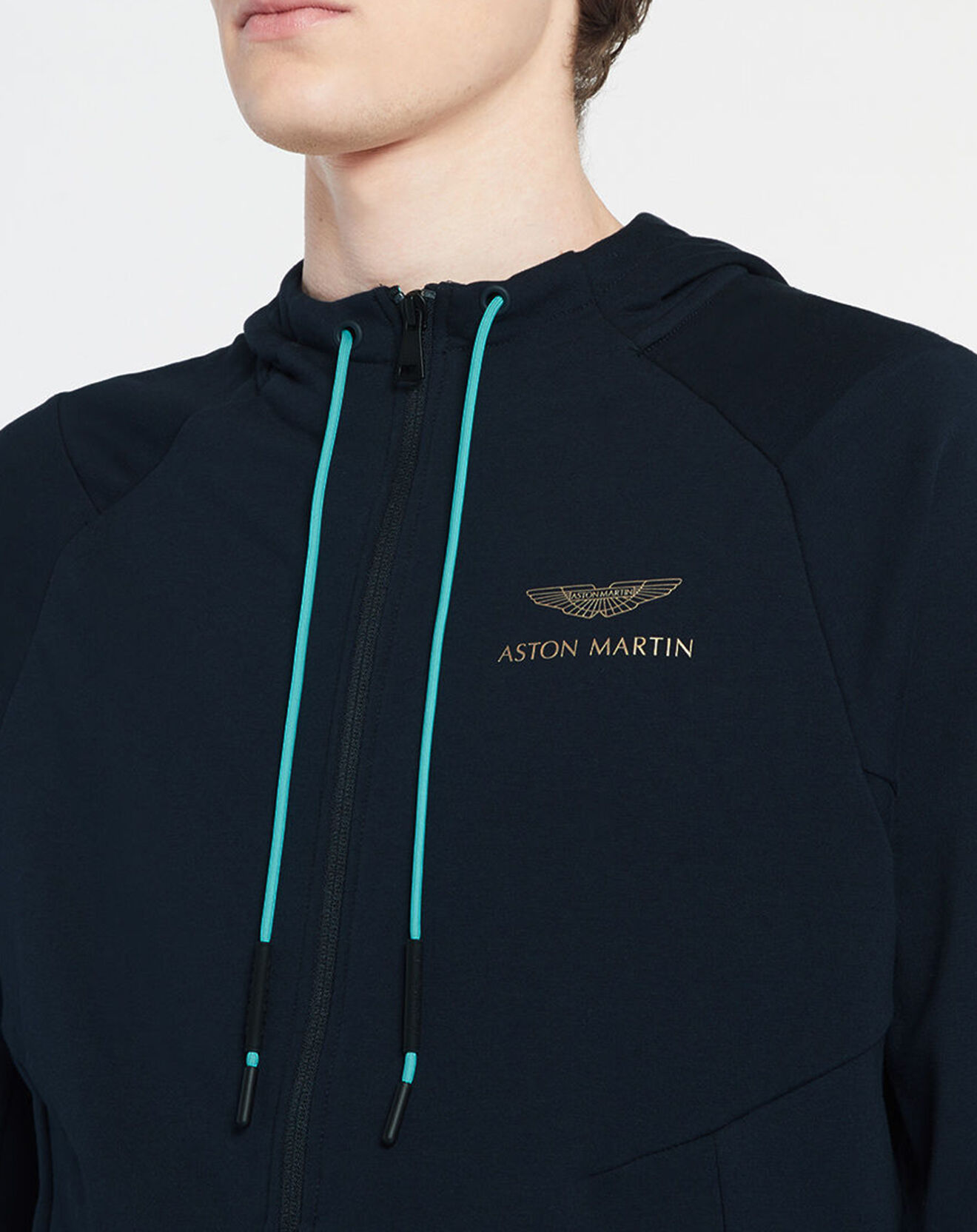 Hackett London Sweat zippé à capuche Aston Martin Racing bleu marine