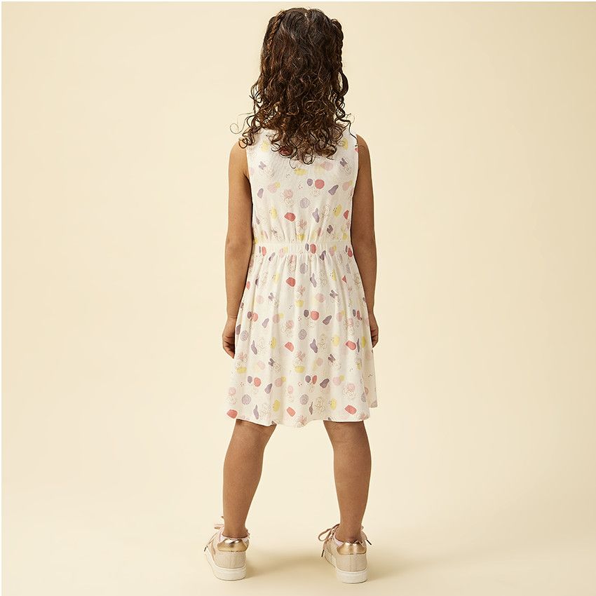 Robe sans manches imprimé Minnie Disney pour fille - Ecru