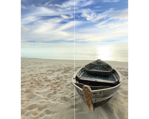 SCHULTE DecoDesign douchewandpaneel, foto van een roeiboot op het strand, 210 x 90 cm, D1900922 639 210